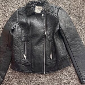 Black faux leather jacket